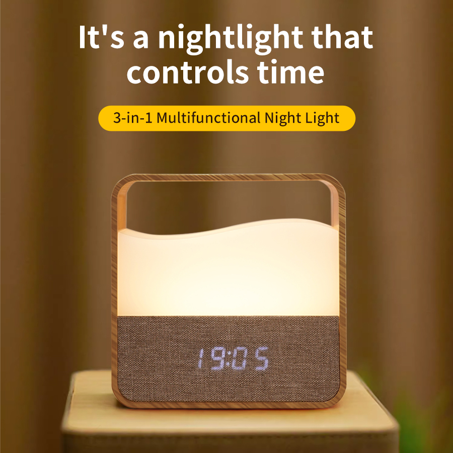 Desk Lamp - Lampka nocna LED z zegarem, cyfrowy