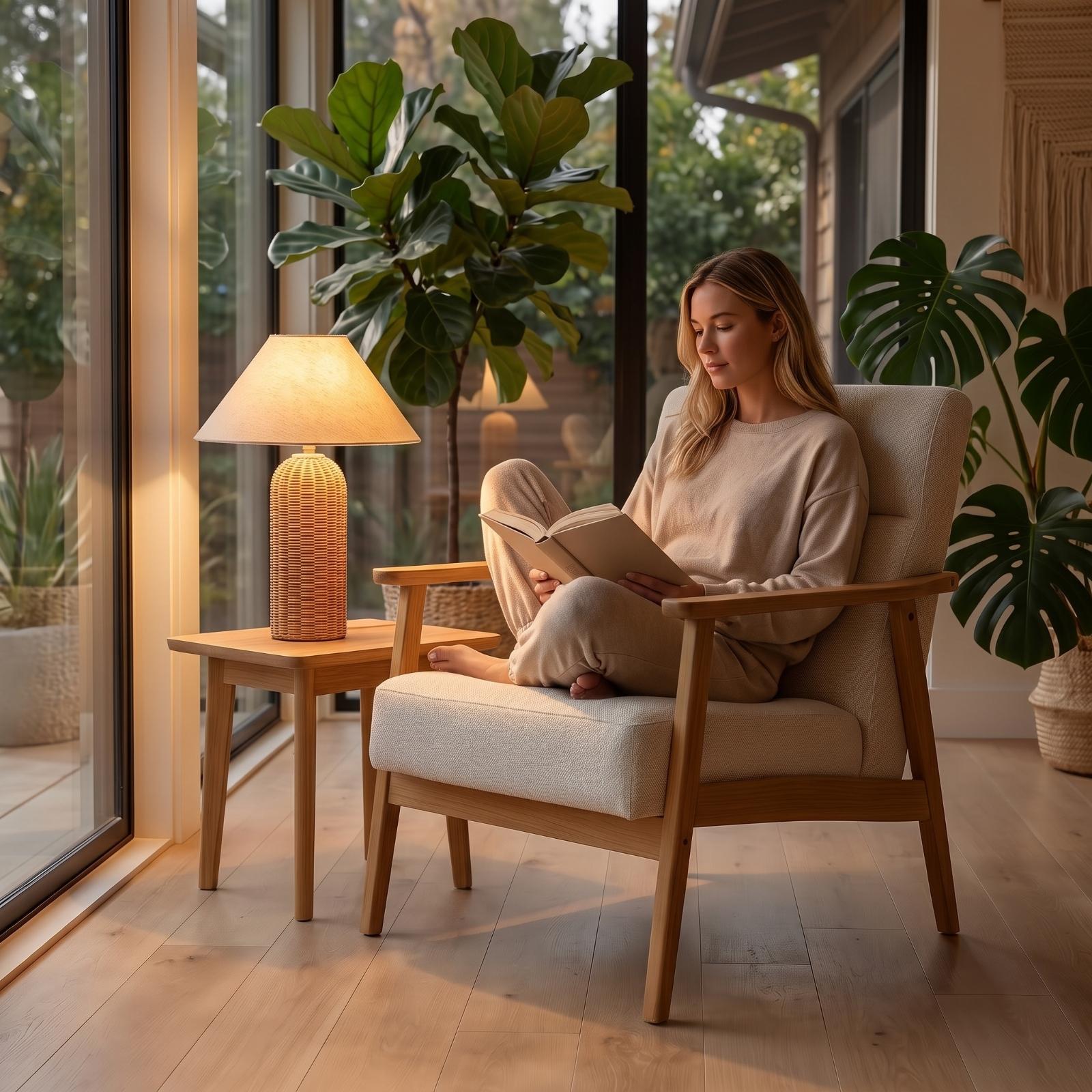 Lampka nocna z rattanową podst – Desk Lamp recenzja i cena
